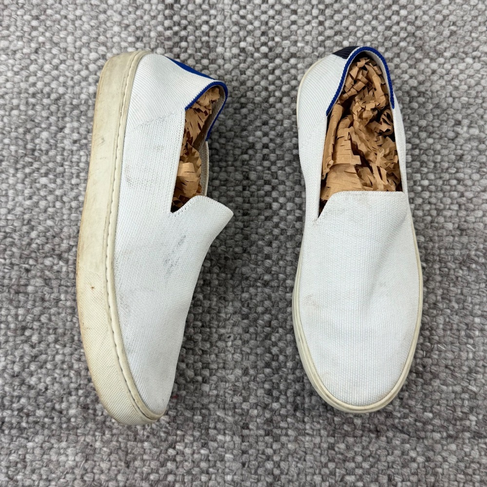 Rothy's Slip On Sneakers Womens 8.5 White Knit Casual Washable Sustainable Shoes